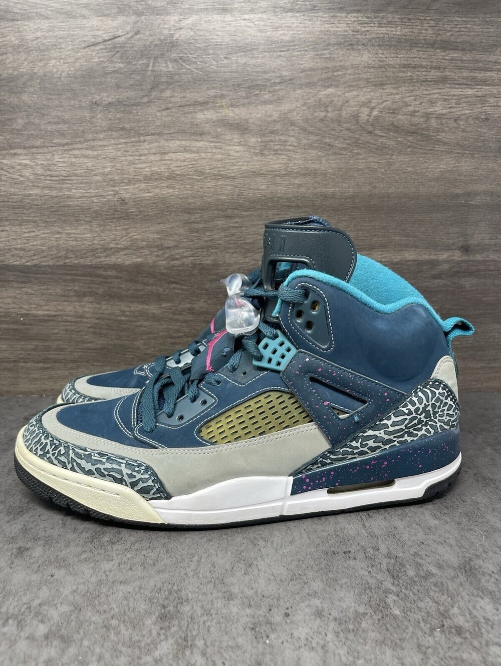 Air Jordan Spizike Space Blue Size 11.5 Mens Teal Pink Grey 315371-407